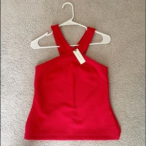 Anthropologie Red Cross-front Tank Top- XS